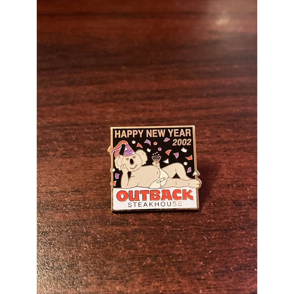 Outback Steakhouse Happy New Year 2002 Koala Lapel Hat Pin